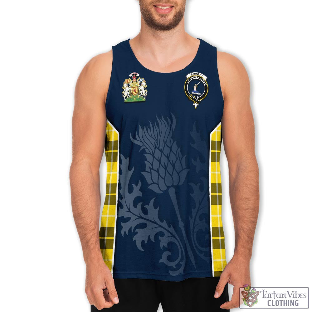 Tartan Vibes Clothing Barclay Dress Modern Tartan Men's Tanks Top with Family Crest and Scottish Thistle Vibes Sport Style