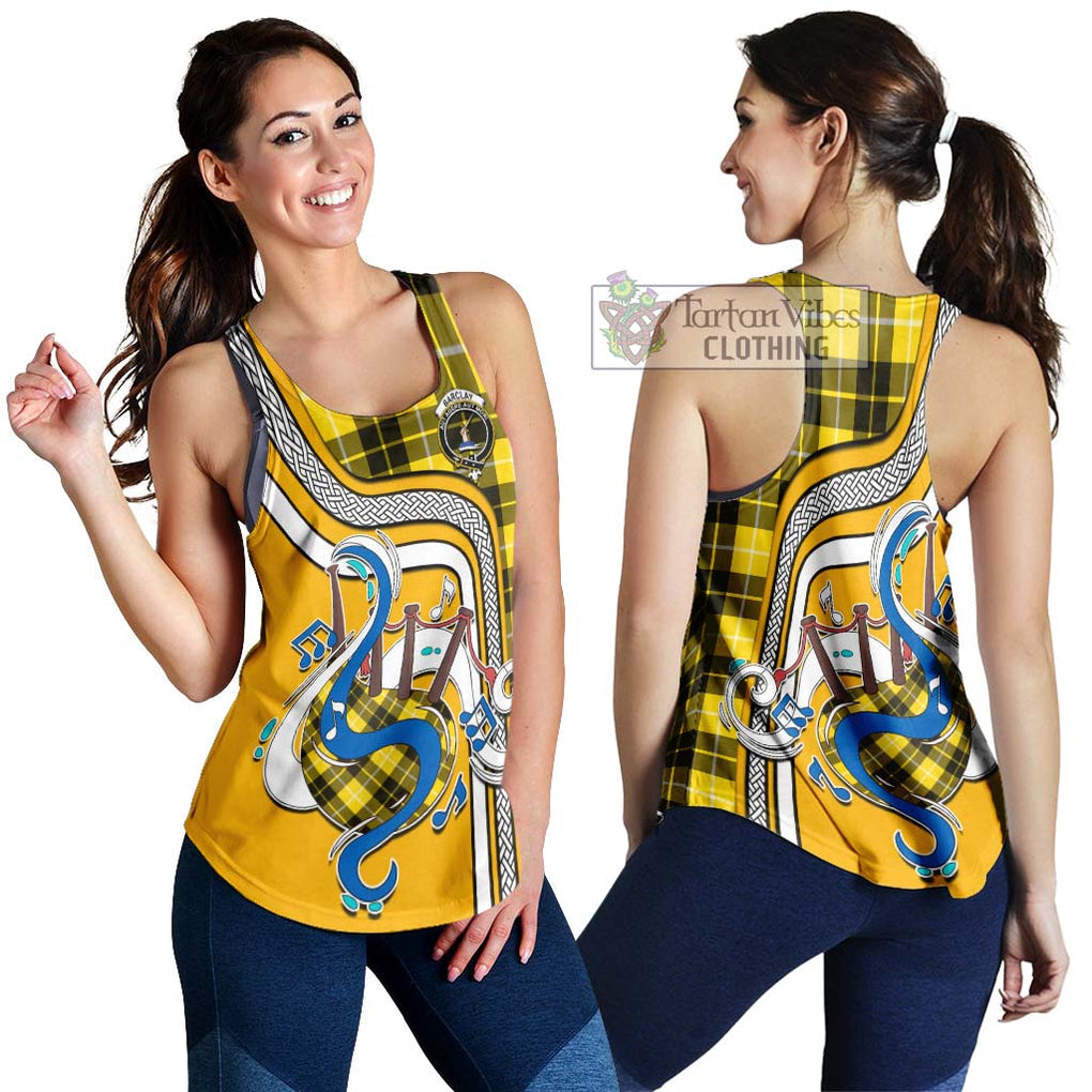 Barclay Dress Modern Tartan Women's Racerback Tanks with Epic Bagpipe Style 4XL - Tartanvibesclothing Shop