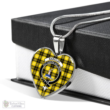 Barclay Dress Modern Tartan Heart Necklace with Family Crest