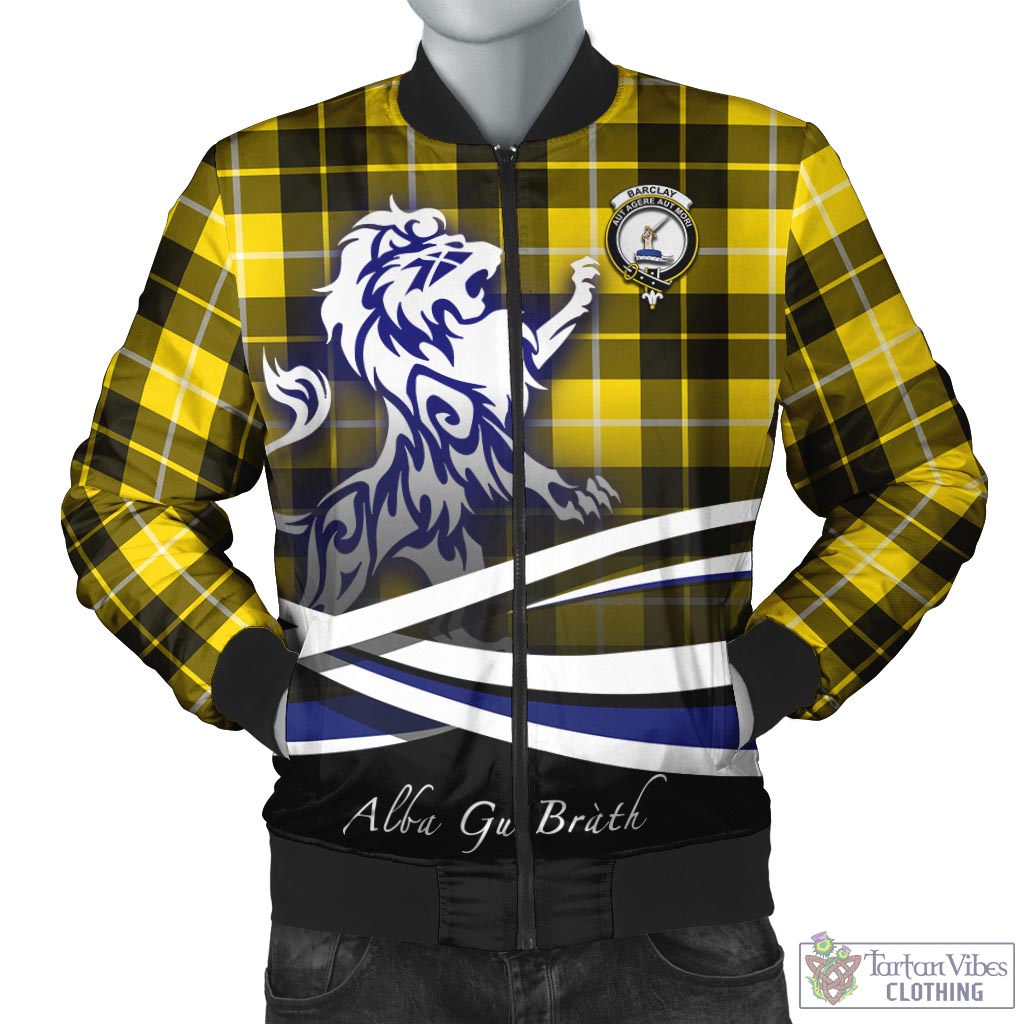 Tartan Vibes Clothing Barclay Dress Modern Tartan Bomber Jacket with Alba Gu Brath Regal Lion Emblem