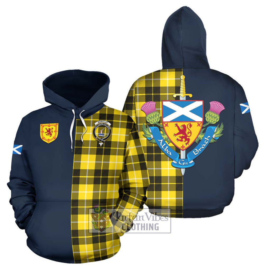 Tartan Vibes Clothing Barclay Dress Modern Tartan Hoodie with Scottish Lion Royal Arm Half Style