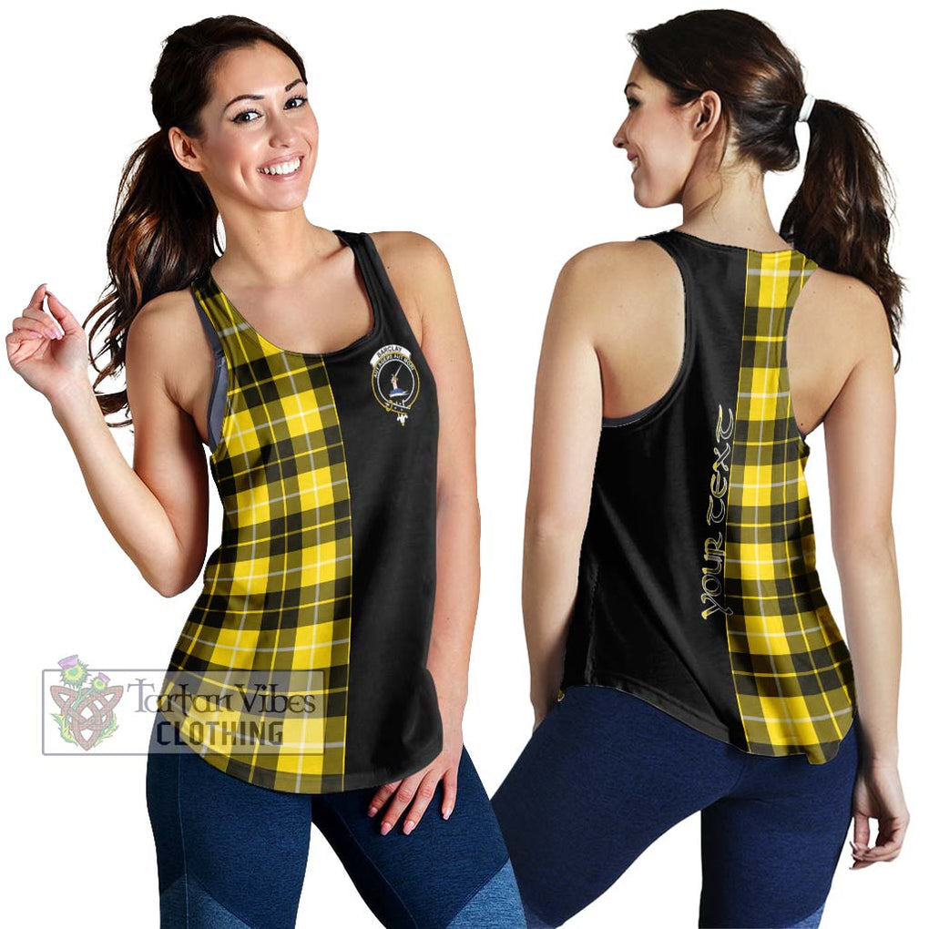 Barclay Dress Modern Tartan Women's Racerback Tanks with Family Crest and Half Of Me Style 4XL - Tartanvibesclothing Shop