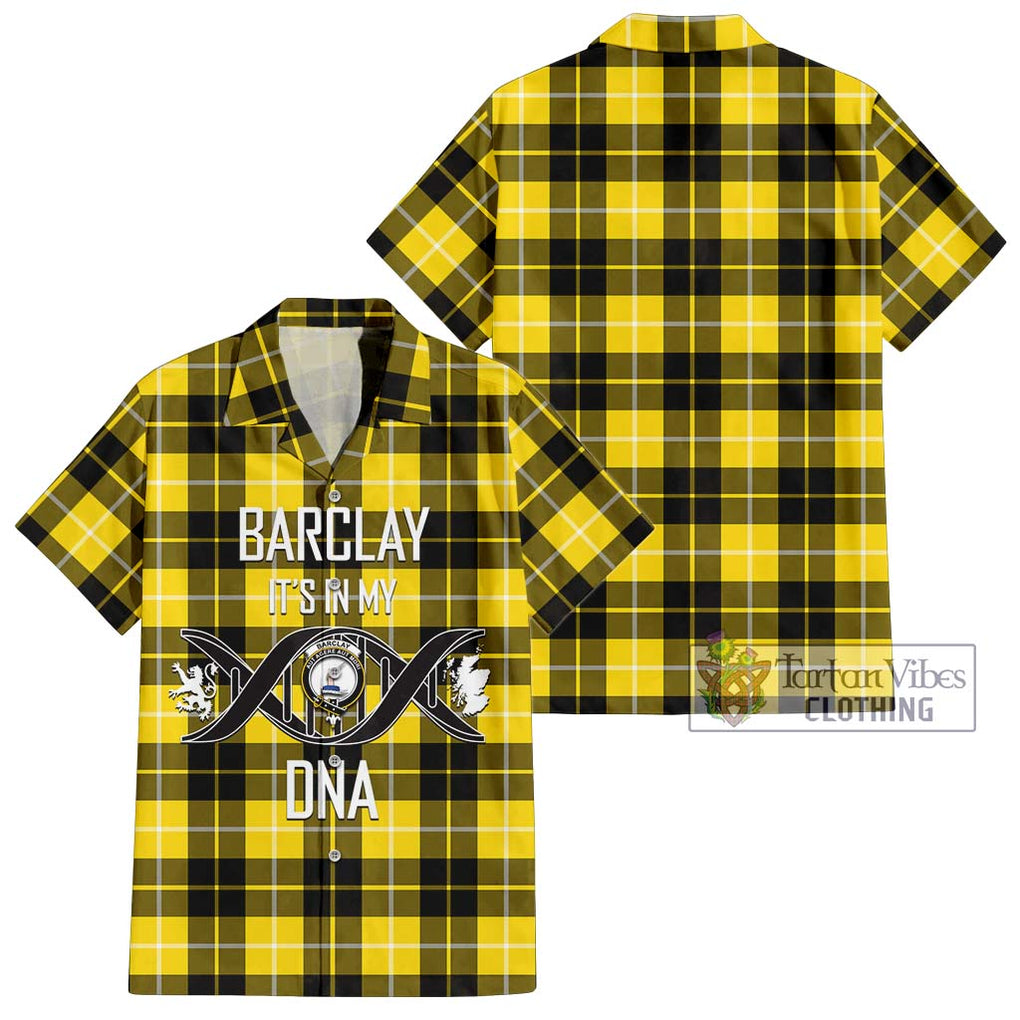 Barclay Dress Modern Tartan Short Sleeve Button Shirt with Family Crest DNA In Me Style Kid - Tartanvibesclothing Shop