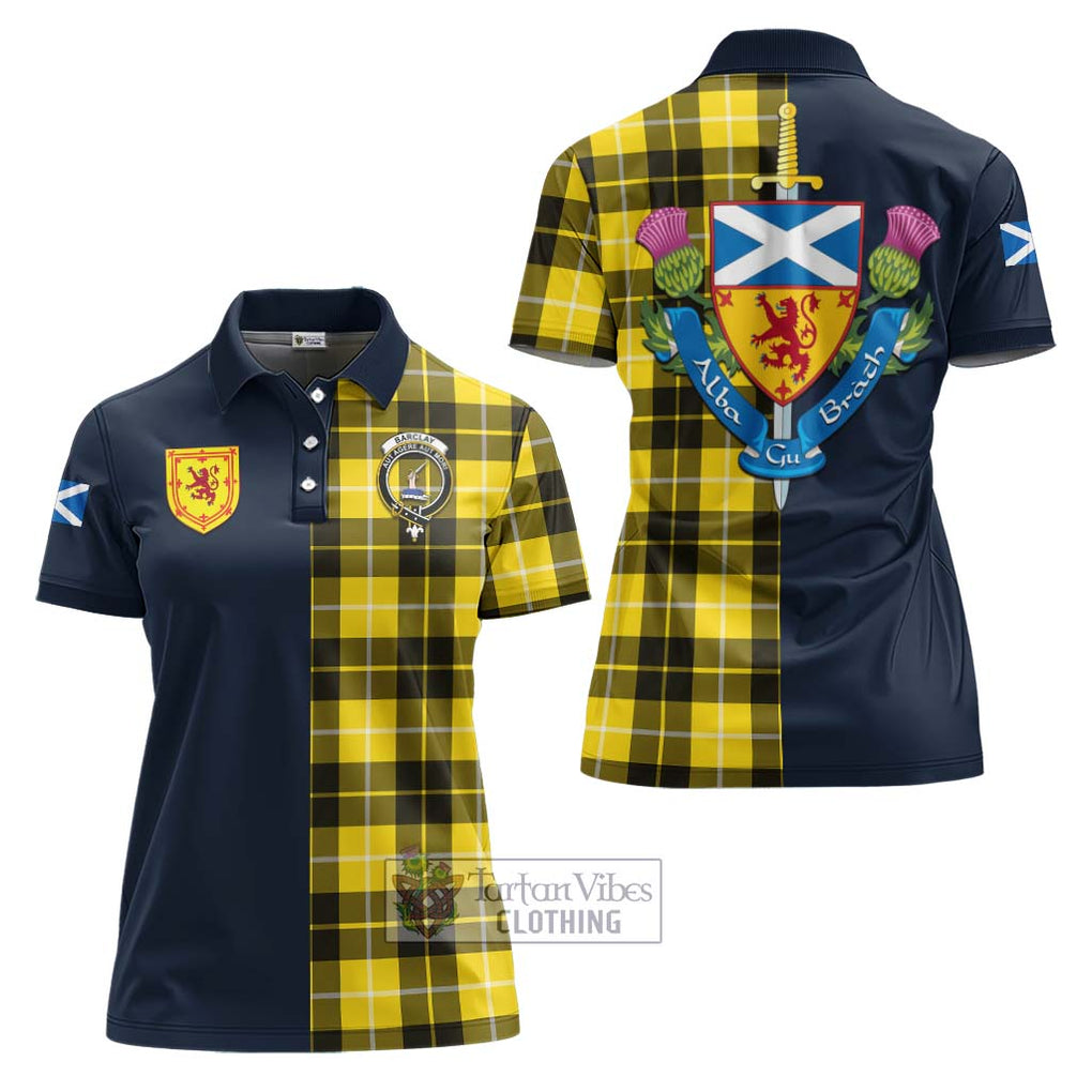 Tartan Vibes Clothing Barclay Dress Modern Tartan Women's Polo Shirt with Scottish Lion Royal Arm Half Style