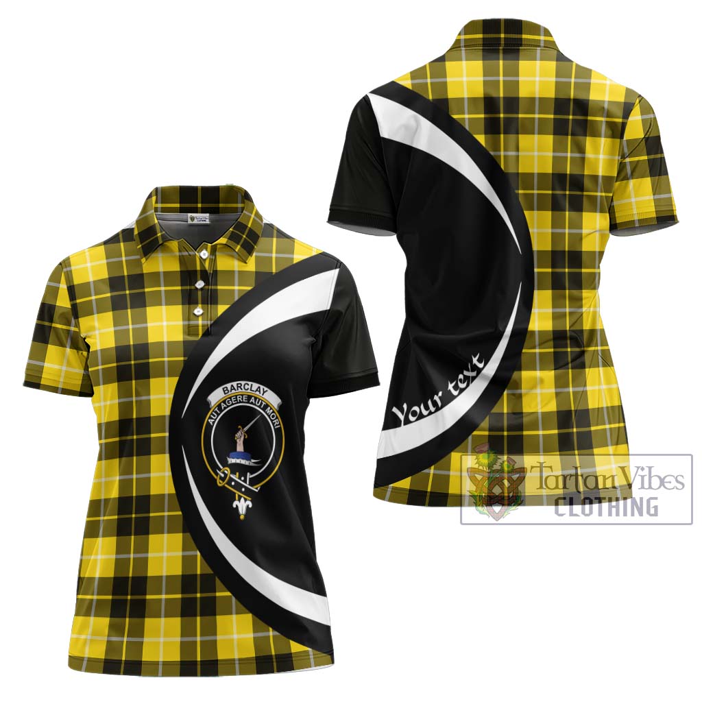 Barclay Dress Modern Tartan Women's Polo Shirt with Family Crest Circle Style Women - Tartan Vibes Clothing