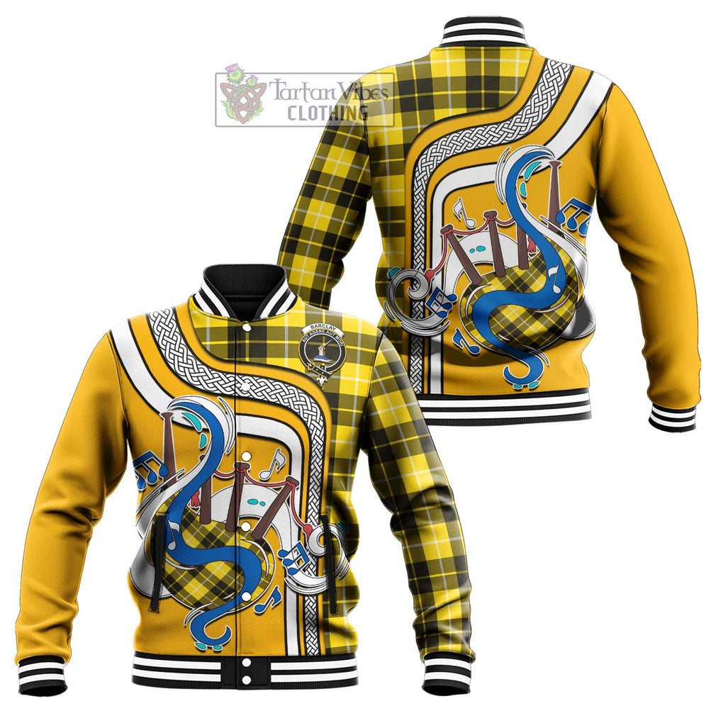 Tartan Vibes Clothing Barclay Dress Modern Tartan Baseball Jacket with Epic Bagpipe Style