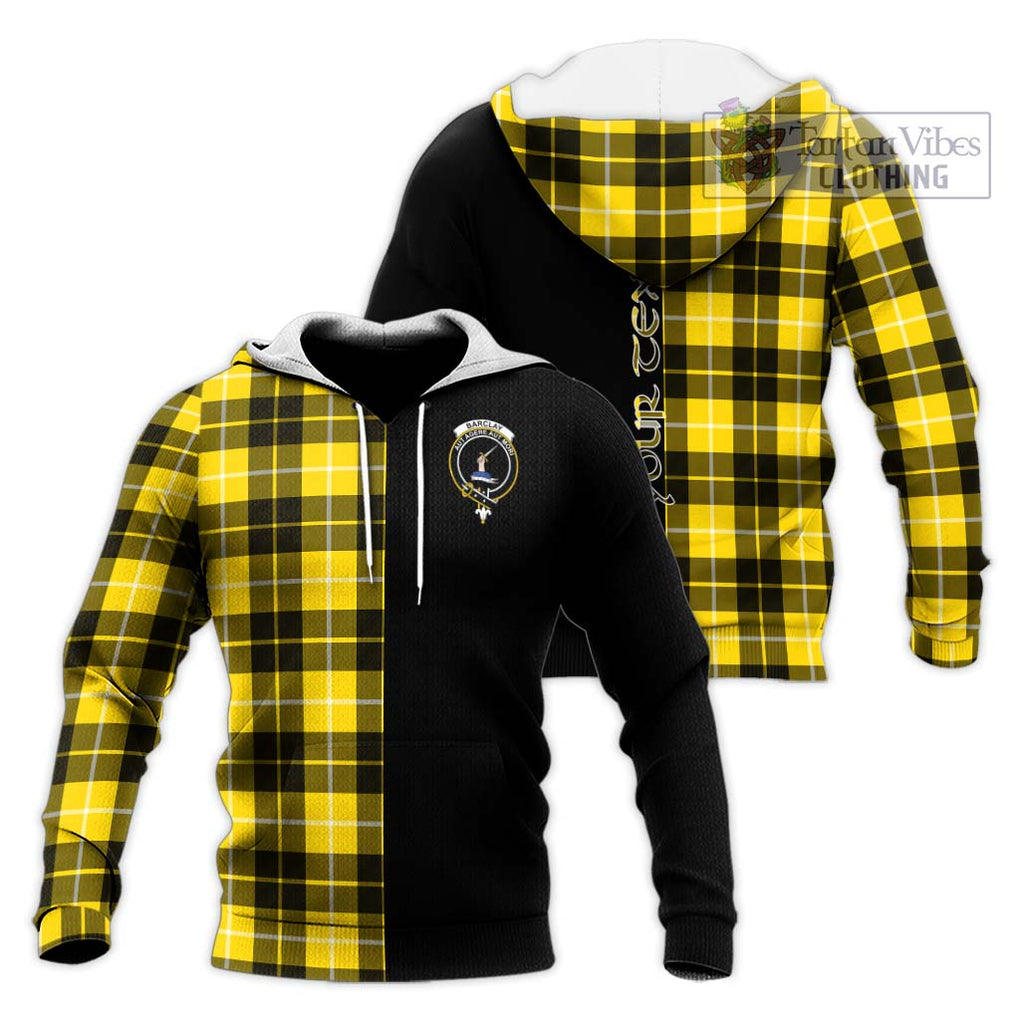 Barclay Dress Modern Tartan Knitted Hoodie with Family Crest and Half Of Me Style Unisex Knitted Pullover Hoodie - Tartanvibesclothing Shop