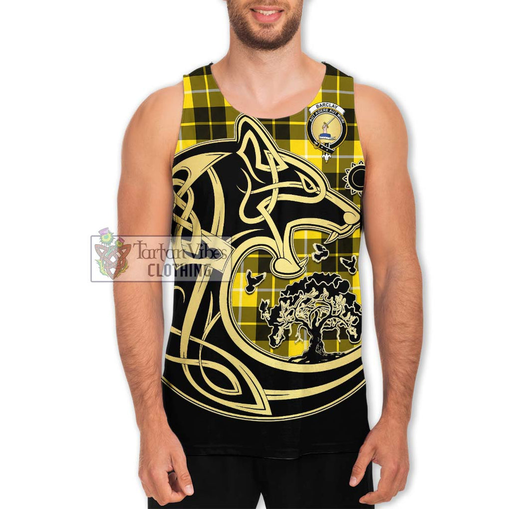 Barclay Dress Modern Tartan Men's Tank Top with Family Crest Celtic Wolf Style Men - Tartan Vibes Clothing