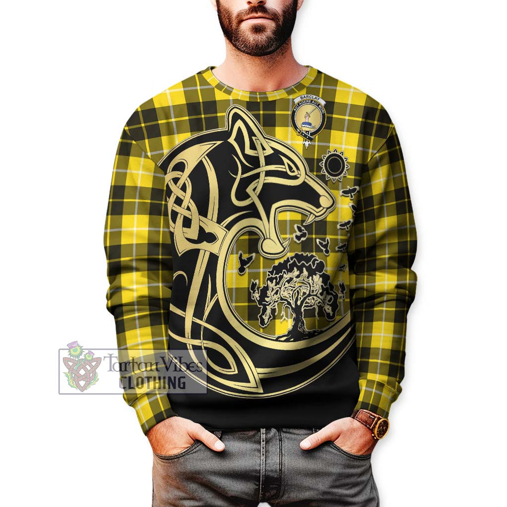 Barclay Dress Modern Tartan Sweatshirt with Family Crest Celtic Wolf Style Unisex - Tartan Vibes Clothing