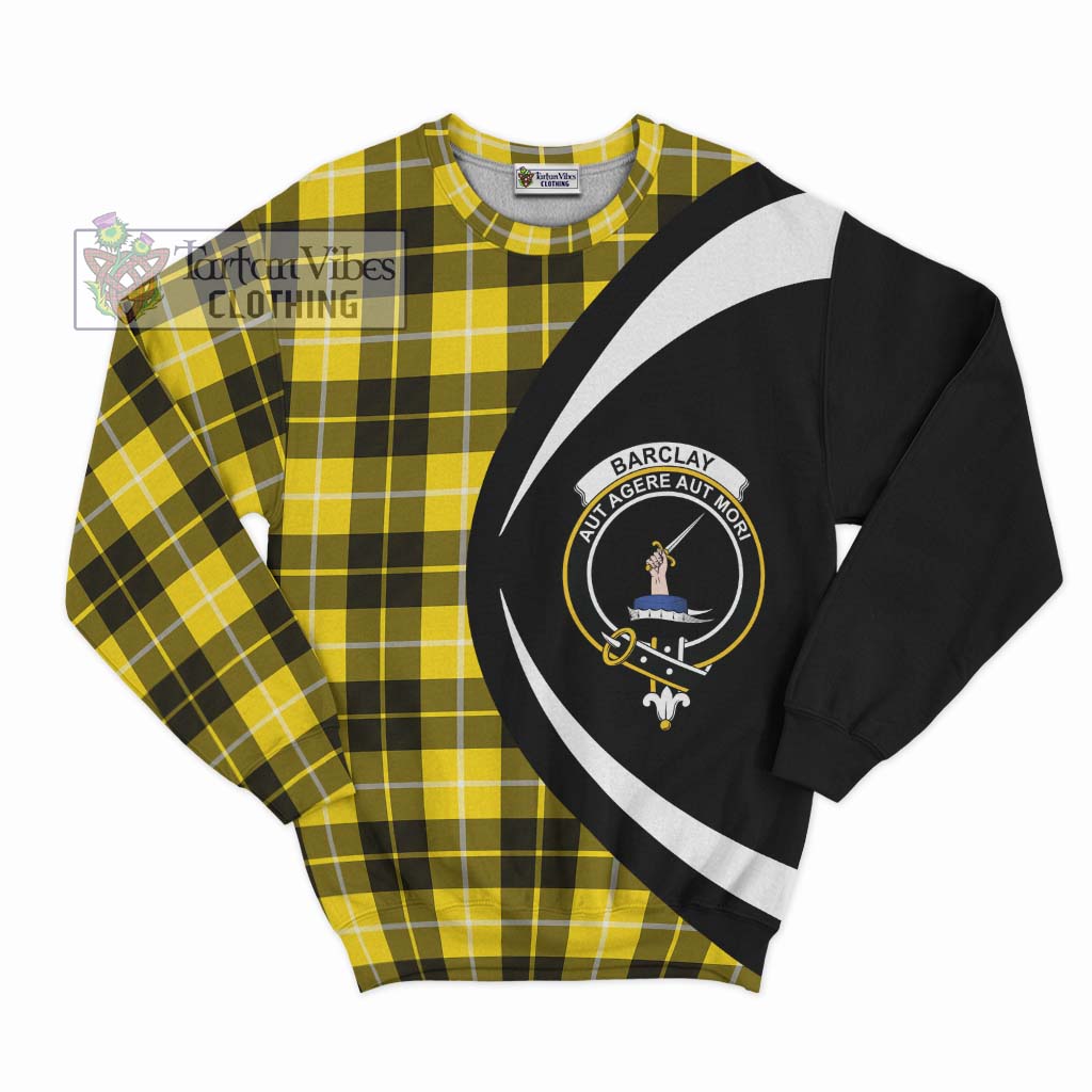 Barclay Dress Modern Tartan Sweatshirt with Family Crest Circle Style Unisex - Tartan Vibes Clothing