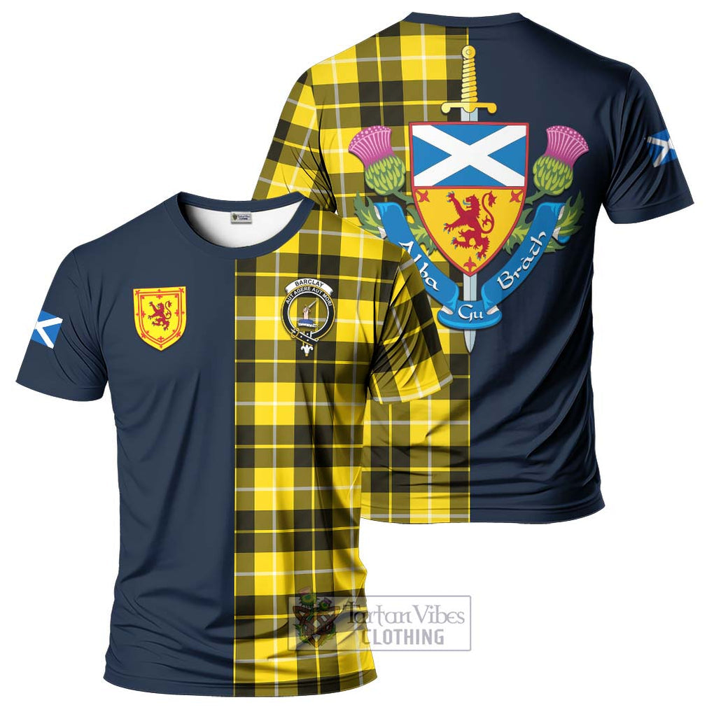 Tartan Vibes Clothing Barclay Dress Modern Tartan T-Shirt Alba with Scottish Lion Royal Arm Half Style