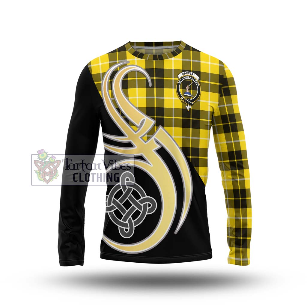 Barclay Dress Modern Tartan Long Sleeve T-Shirt with Family Crest and Celtic Symbol Style Unisex - Tartan Vibes Clothing