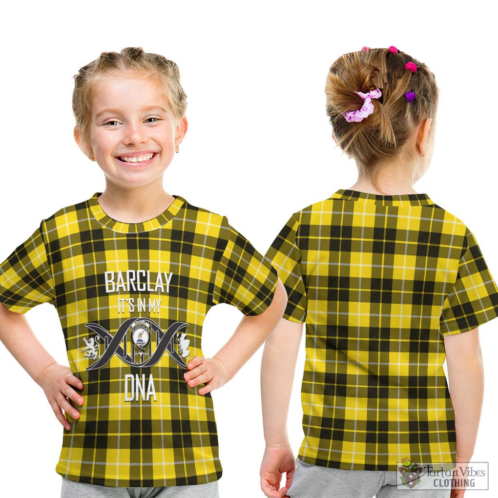 Barclay Dress Modern Tartan Kid T-Shirt with Family Crest DNA In Me Style - Tartanvibesclothing Shop