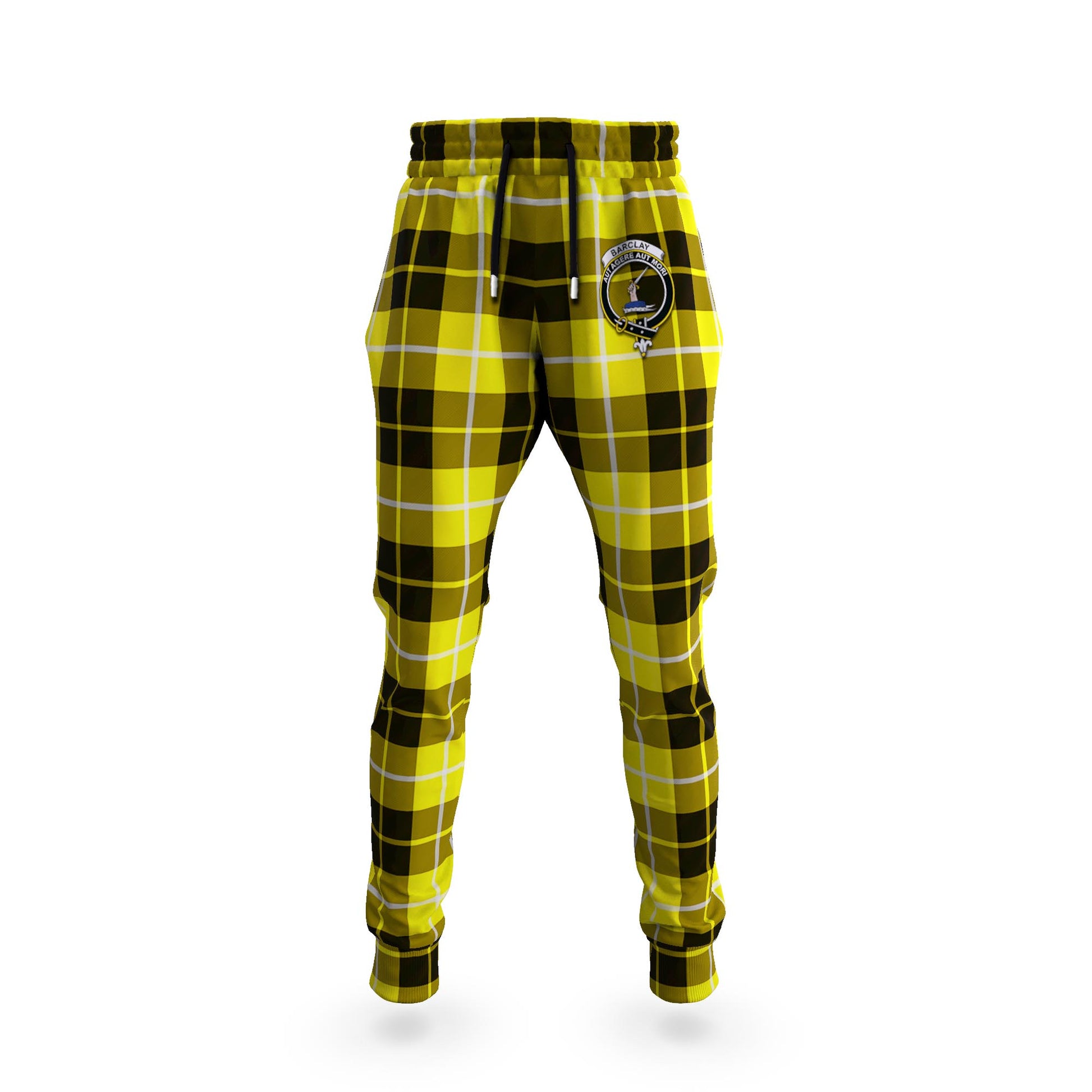 Barclay Dress Modern Tartan Joggers Pants with Family Crest - Tartanvibesclothing