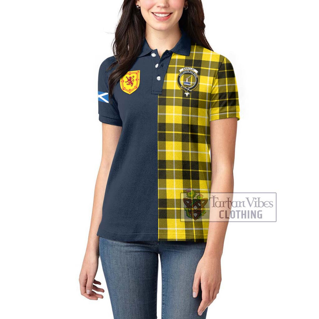 Tartan Vibes Clothing Barclay Dress Modern Tartan Women's Polo Shirt with Scottish Lion Royal Arm Half Style