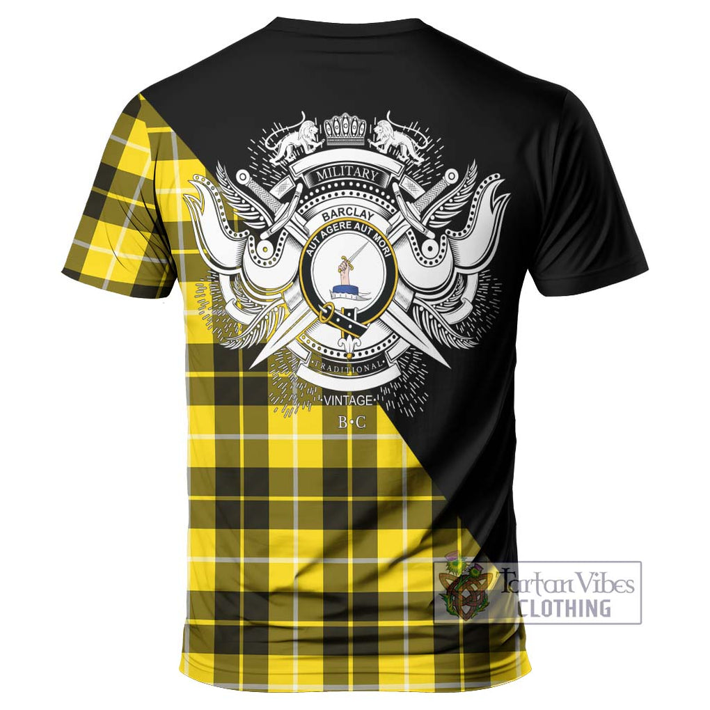 Barclay Dress Modern Tartan T-Shirt with Family Crest and Military Logo Style - Tartanvibesclothing Shop