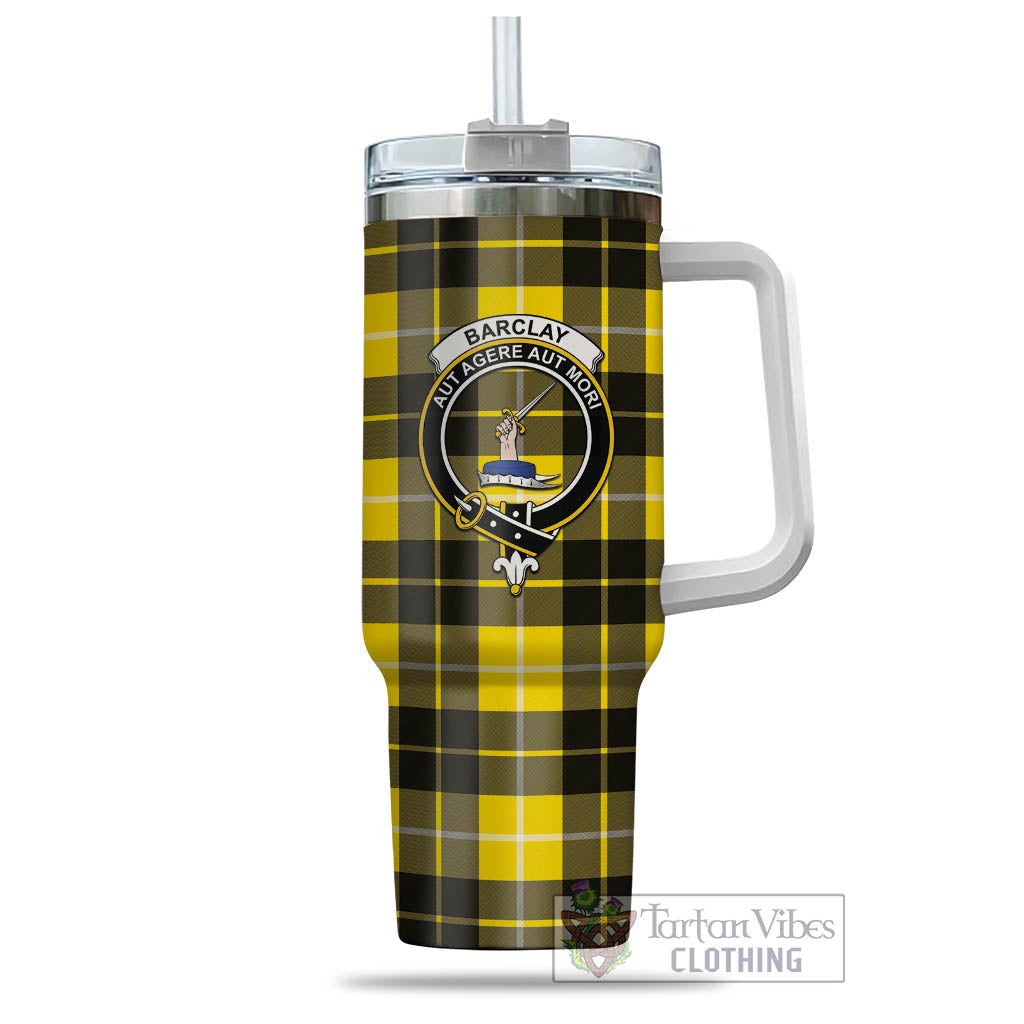 Tartan Vibes Clothing Barclay Dress Modern Tartan and Family Crest Tumbler with Handle