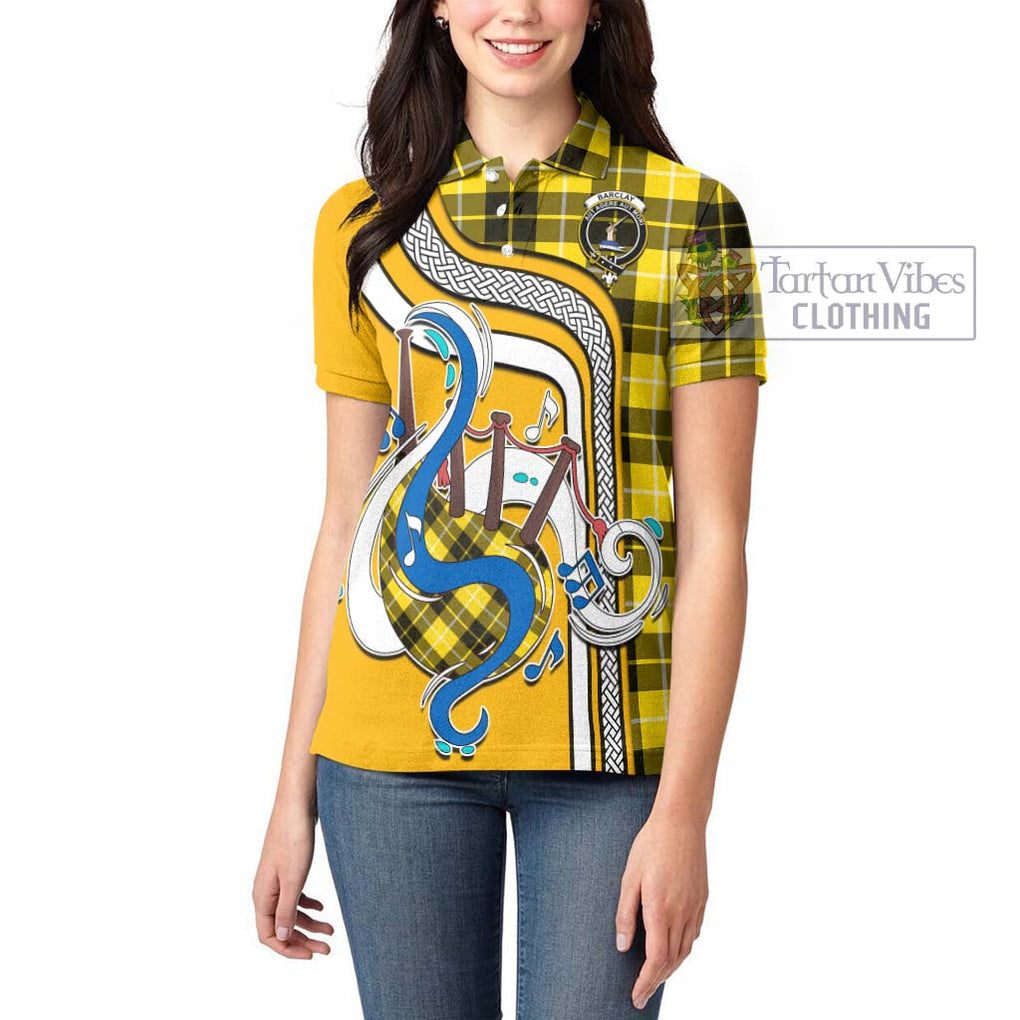 Barclay Dress Modern Tartan Women's Polo Shirt with Epic Bagpipe Style - Tartanvibesclothing Shop