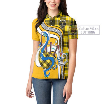 Barclay Dress Modern Tartan Women's Polo Shirt with Epic Bagpipe Style