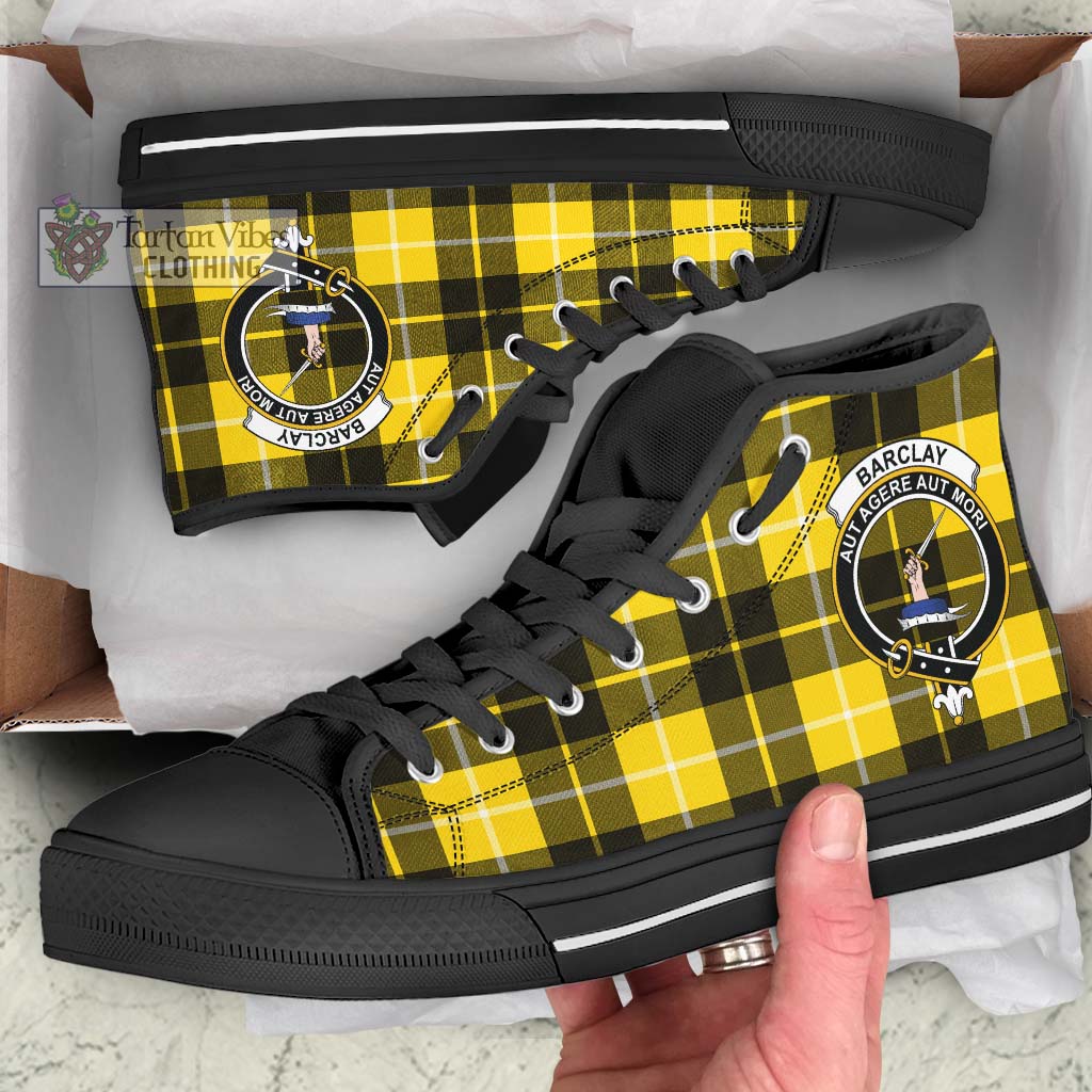 Tartan Vibes Clothing Barclay Dress Modern Tartan High Top Shoes with Family Crest