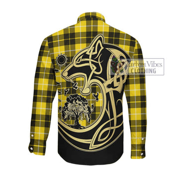 Barclay Dress Modern Tartan Long Sleeve Button Shirt with Family Crest Celtic Wolf Style