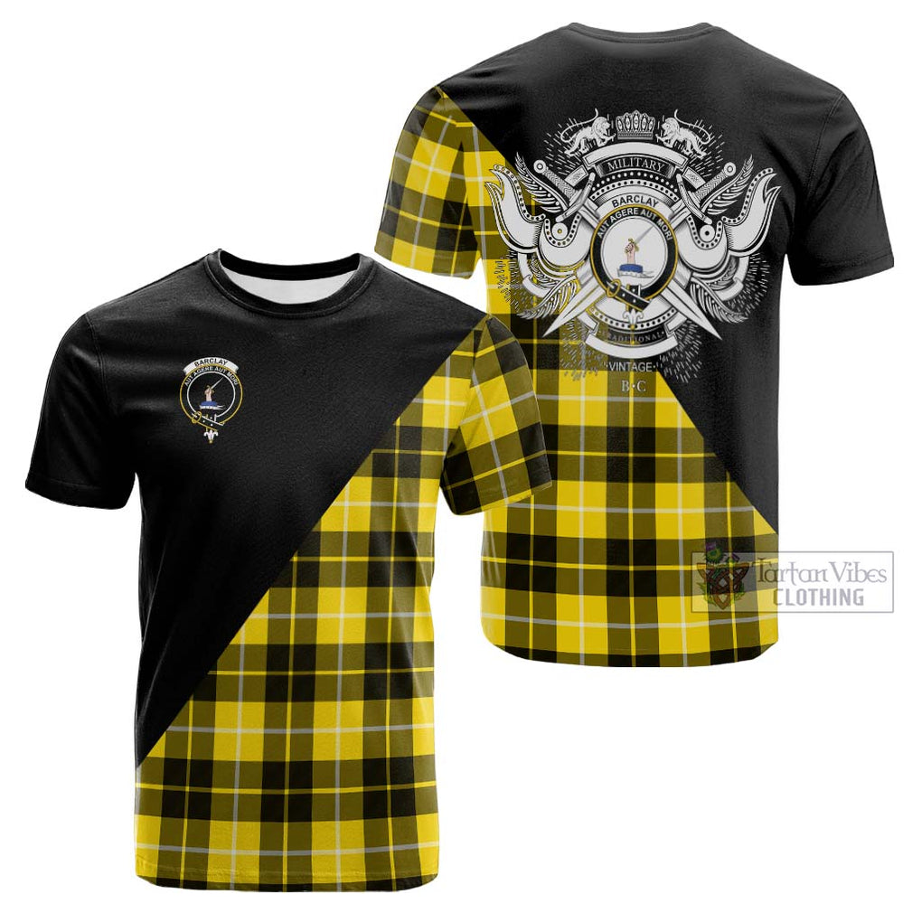 Tartan Vibes Clothing Barclay Dress Modern Tartan Cotton T-shirt with Family Crest and Military Logo Style