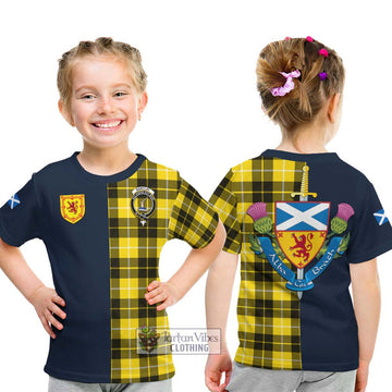 Barclay Dress Modern Tartan Kid T-Shirt Alba with Scottish Lion Royal Arm Half Style