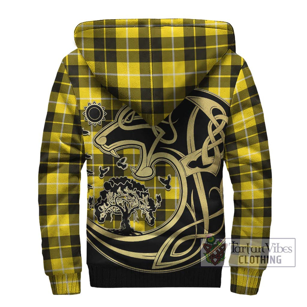 Barclay Dress Modern Tartan Sherpa Hoodie with Family Crest Celtic Wolf Style - Tartan Vibes Clothing