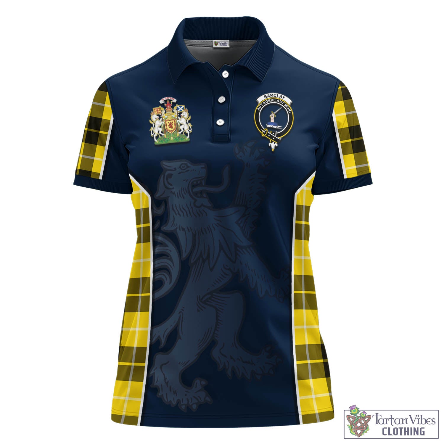 Tartan Vibes Clothing Barclay Dress Modern Tartan Women's Polo Shirt with Family Crest and Lion Rampant Vibes Sport Style