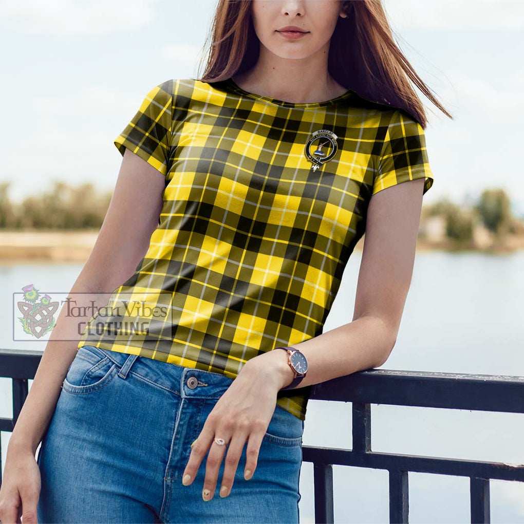 Barclay Dress Modern Tartan Cotton T-Shirt with Family Crest Women's Shirt - Tartanvibesclothing Shop