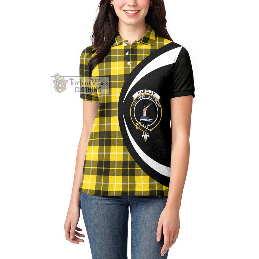 Barclay Dress Modern Tartan Women's Polo Shirt with Family Crest Circle Style - Tartan Vibes Clothing