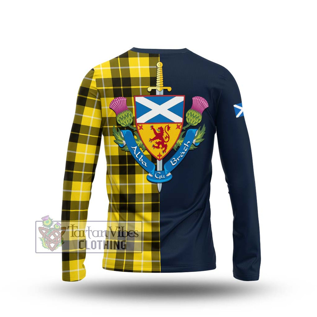 Tartan Vibes Clothing Barclay Dress Modern Tartan Long Sleeve T-Shirt with Scottish Lion Royal Arm Half Style