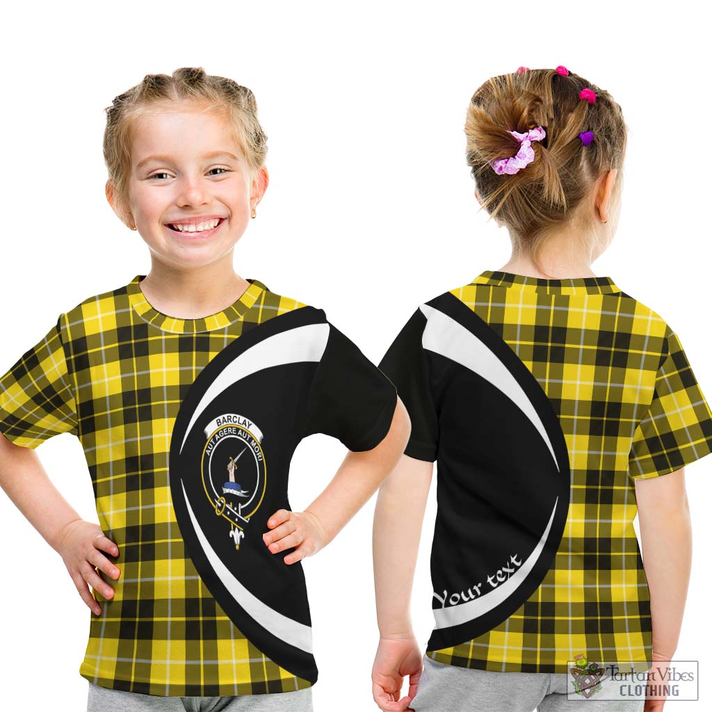 Barclay Dress Modern Tartan Kid T-Shirt with Family Crest Circle Style - Tartan Vibes Clothing