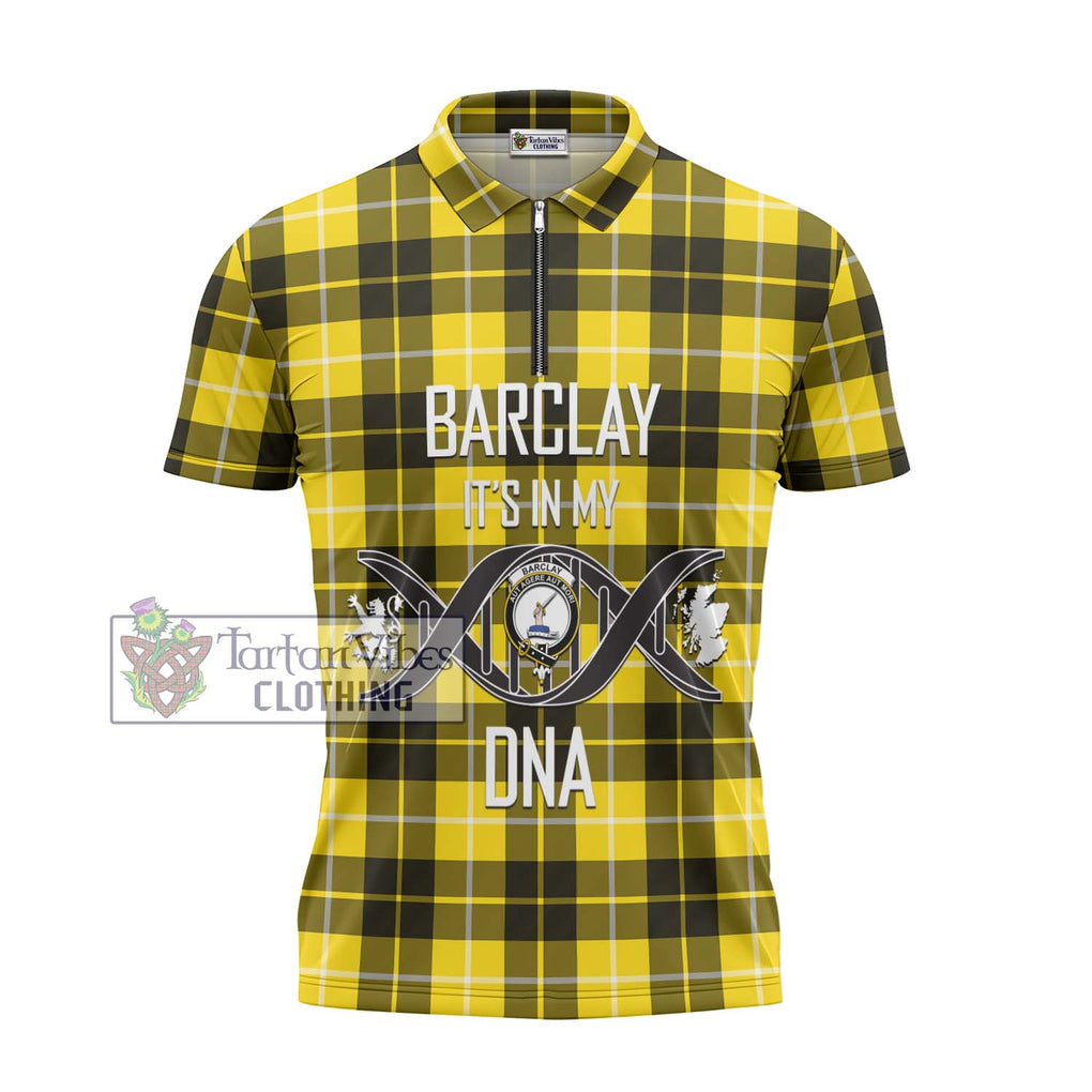 Barclay Dress Modern Tartan Zipper Polo Shirt with Family Crest DNA In Me Style - Tartanvibesclothing Shop