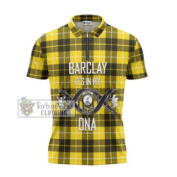 Barclay Dress Modern Tartan Zipper Polo Shirt with Family Crest DNA In Me Style