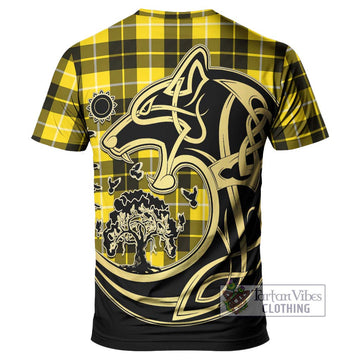 Barclay Dress Modern Tartan T-Shirt with Family Crest Celtic Wolf Style