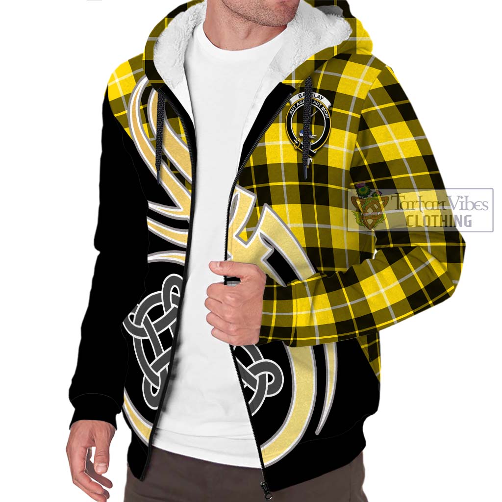 Barclay Dress Modern Tartan Sherpa Hoodie with Family Crest and Celtic Symbol Style - Tartan Vibes Clothing