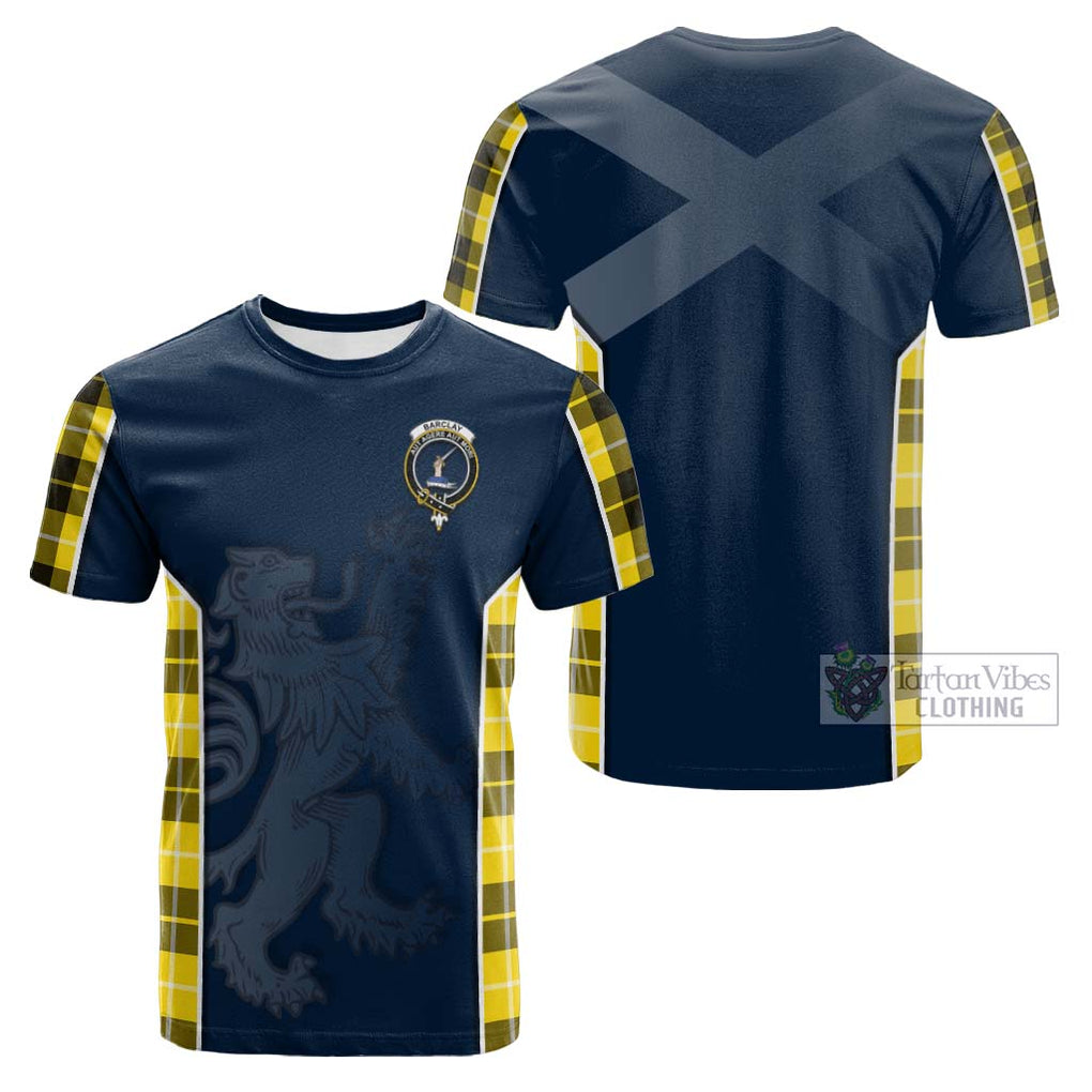 Tartan Vibes Clothing Barclay Dress Modern Tartan Cotton T-shirt with Family Crest and Lion Rampant Vibes Sport Style