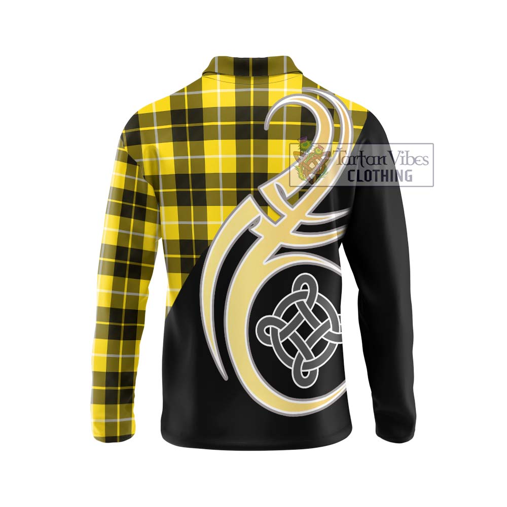 Barclay Dress Modern Tartan Long Sleeve Polo Shirt with Family Crest and Celtic Symbol Style - Tartan Vibes Clothing