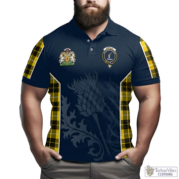 Barclay Dress Modern Tartan Men's Polo Shirt with Family Crest and Scottish Thistle Vibes Sport Style