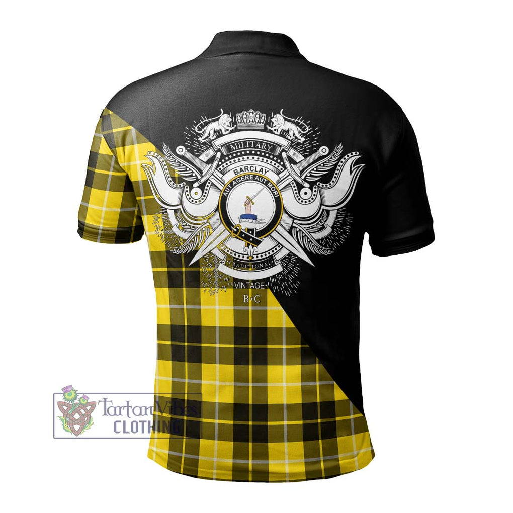 Barclay Dress Modern Tartan Polo Shirt with Family Crest and Military Logo Style - Tartanvibesclothing Shop