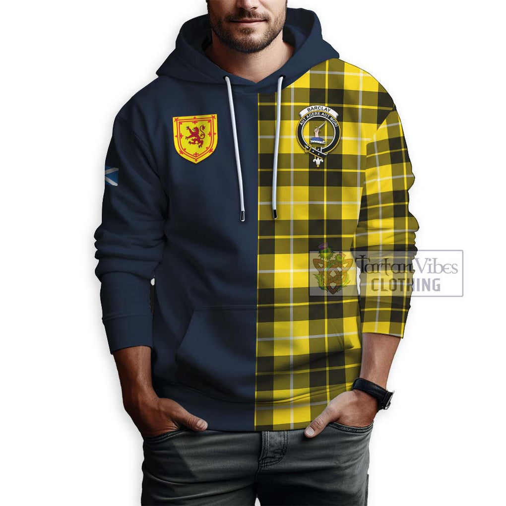 Tartan Vibes Clothing Barclay Dress Modern Tartan Hoodie with Scottish Lion Royal Arm Half Style