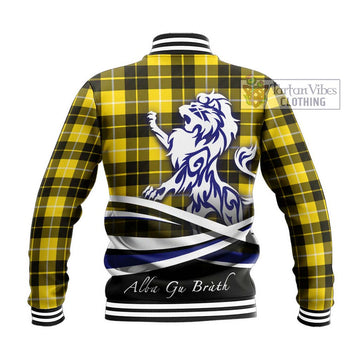 Barclay Dress Modern Tartan Baseball Jacket with Alba Gu Brath Regal Lion Emblem