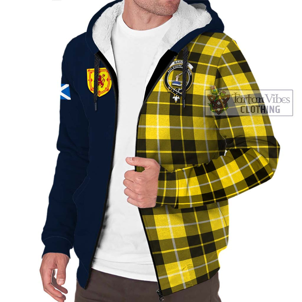 Tartan Vibes Clothing Barclay Dress Modern Tartan Sherpa Hoodie with Scottish Lion Royal Arm Half Style