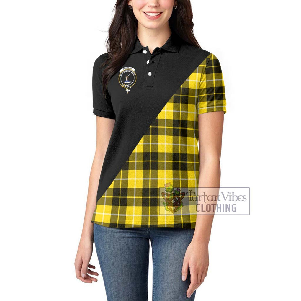 Barclay Dress Modern Tartan Women's Polo Shirt with Family Crest and Military Logo Style - Tartanvibesclothing Shop