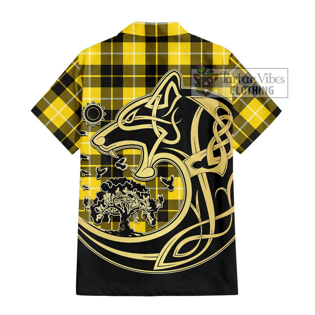 Barclay Dress Modern Tartan Short Sleeve Button Shirt with Family Crest Celtic Wolf Style - Tartan Vibes Clothing