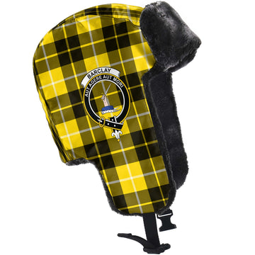 Barclay Dress Modern Tartan Winter Trapper Hat with Family Crest