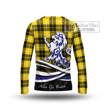 Barclay Dress Modern Tartan Long Sleeve T-Shirt with Alba Gu Brath Regal Lion Emblem