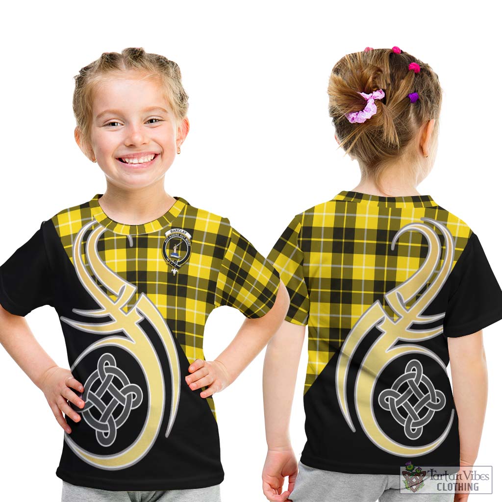 Barclay Dress Modern Tartan Kid T-Shirt with Family Crest and Celtic Symbol Style - Tartan Vibes Clothing