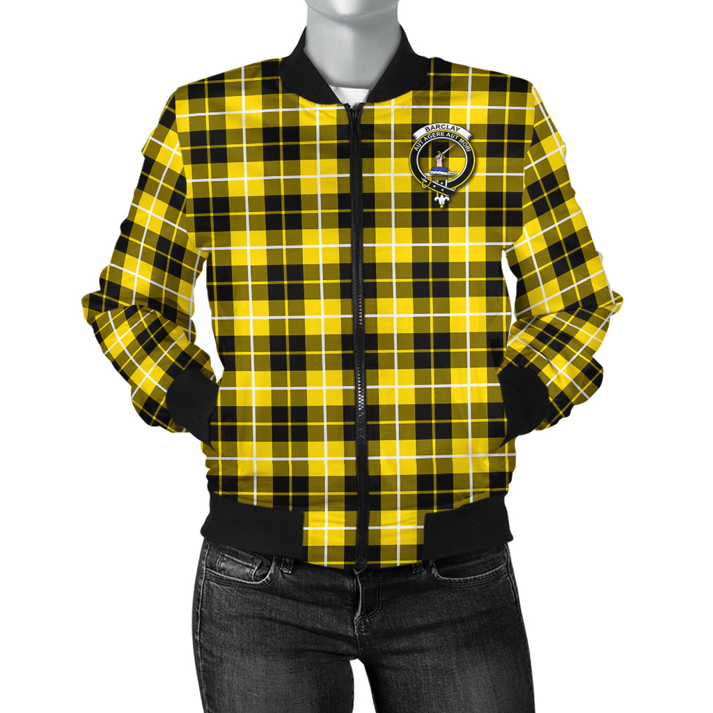 Barclay Dress Modern Tartan Bomber Jacket with Family Crest - Tartanvibesclothing